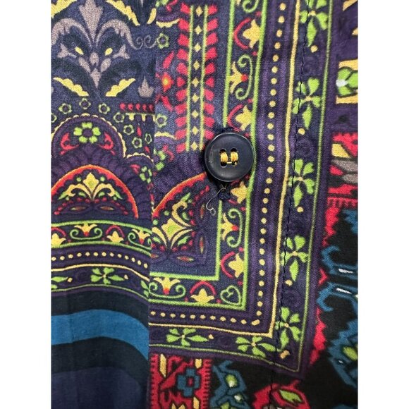 Signum Button Up Long Sleeve Shirt Fun Print Geometric Size Medium - Picture 5 of 8